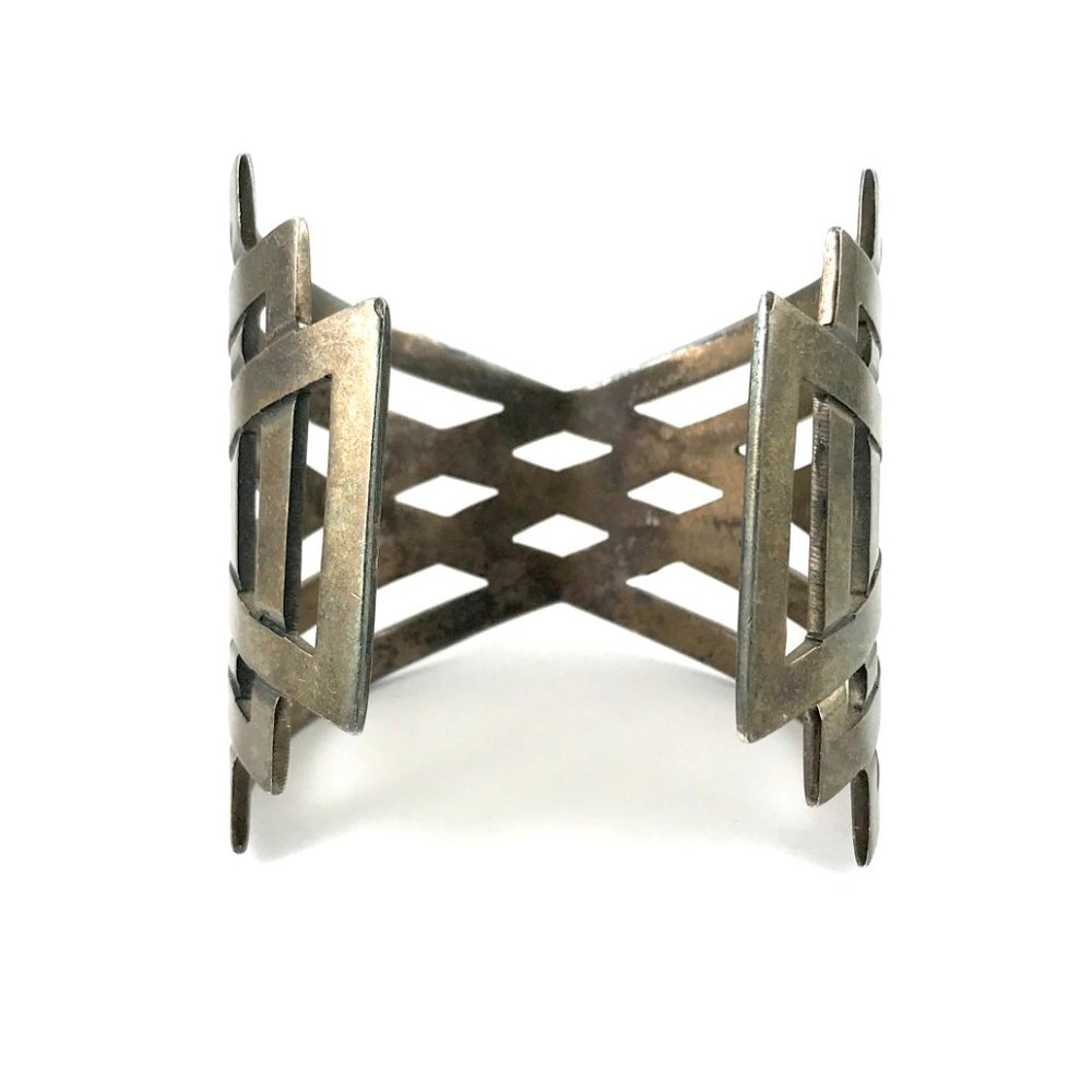 Vintage Sterling Silver 925 Mexico TH-55 Modernist Bracelet - Picture 2 of 3